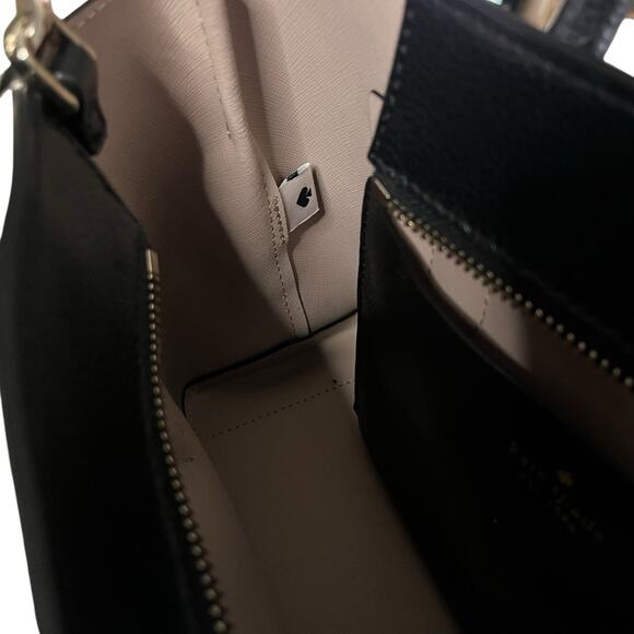 Kate Spade Eva Small Top Zip Satchel Black Tote Crossbody Removable Strap Charm - Picture 13 of 14